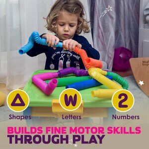 Bright Color Pop Tubes STEM Toy – Fidget & Sensory Play for Kids & Adults